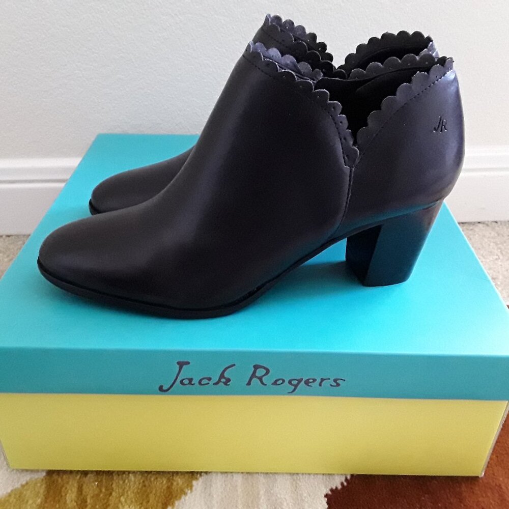 NWB Jacker Rogers Marienne Black Ankle Boots, Size 7.5